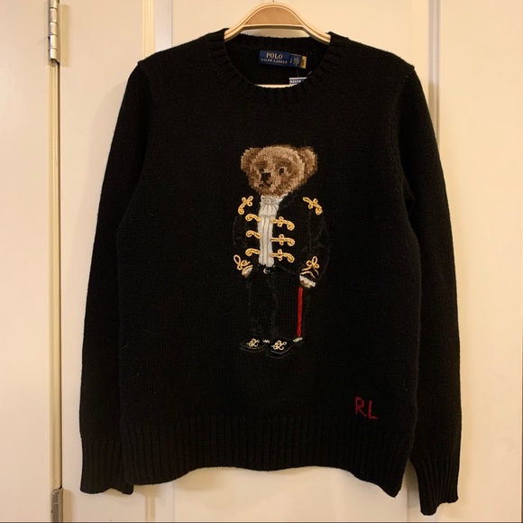 Black Rare Polo Bear Teddy Military 